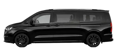 Black eight-seater long-wheelbase MPV, side view